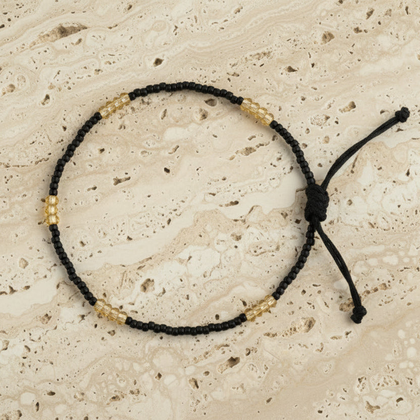 Artisan Anklet Black And Gold